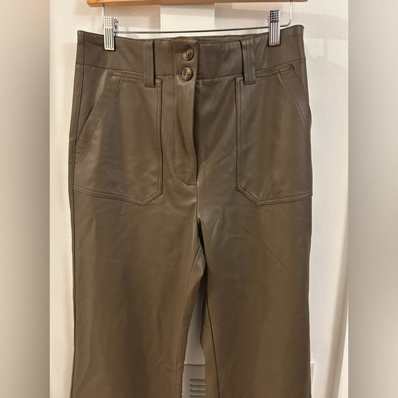 Anthropologie Maeve The Naomi Wide-Leg Flare Pants Faux Leather Edition - Picture 3 of 7